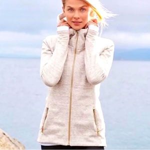 ATHLETA Luxe Oatmeal Heather Stronger Hoodie Athletic Gold - Medium